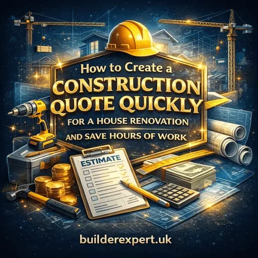 Infographic showing how to create a construction quote quickly for a house renovation using cost categories